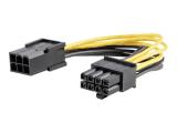  адаптери: StarTech PCI-E 6 pin to 8 pin Power Adapter Cable - F/M - yellow - 15.5 cm