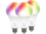  електрически крушки: Deltaco SMART HOME RGB LED lamp, WiFI 2.4GHz, 9W, 810lm, dimmable, 3 pack