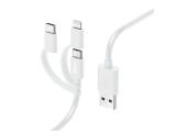  кабели: HAMA 3-in-1 Multi Charging Cable, USB-A - Micro-USB, USB-C and Lightning, 1m