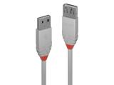 удължители кабели: Lindy USB 2.0 Type A Extension Cable 1m, Anthra Line, Grey