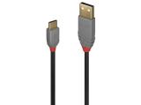  кабели: Lindy USB 2.0 Type A to C Cable 1m, Anthra Line