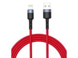  кабели: TELLUR Data cable USB to Lightning with LED light, 3A, 1.2m, Red