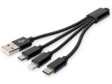  кабели: Digitus 3-in-1 charging cable 0.15m DB-300160-002-S