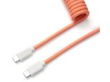 кабели: Keychron Coiled Aviator Straight Custom USB-C Cable, Pink Orange