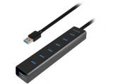 Описание и цена на USB Hub Axagon    HUE-SA7BP 7x USB3.0 ALU Charging Hub Incl. AC Adapter, Black