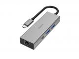 Hama USB-C Hub, Multiport, 4 Ports, 2 x USB-A, USB-C, LAN/Ethernet    снимка №2