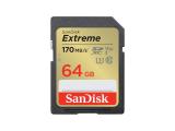 Описание и цена на Memory Card SanDisk 64GB Extreme SDXC UHS-1,Class 10, U3, V30, 80 MB/s