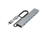 Флашка ( флаш памет ) HAMA USB Hub, 7 Ports, USB 3.2 Gen 1, 5 Gbit/s, incl. USB-C Adapter and PSU