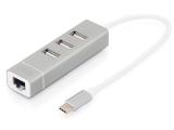 Описание и цена на USB Hub Digitus  USB 2.0 3-Port Hub + Ethernet LAN Adapter