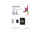 ADATA Premier microSDHC/SDXC UHS-I U1 Class 10 + Adapter 64GB снимка №2