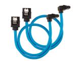 Твърд диск  Corsair Premium Sleeved SATA 6Gbps 30cm 90° Connector Cable - Blue SATA кабел