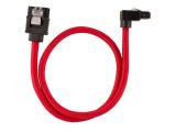 Corsair Premium Sleeved SATA 6Gbps 30cm 90° Connector Cable - Red аксесоари кабел снимка №2