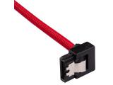 Corsair Premium Sleeved SATA 6Gbps 30cm 90° Connector Cable - Red аксесоари кабел снимка №3