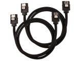 Твърд диск  Corsair Premium Sleeved SATA 6Gbps 60cm Cable — Black SATA кабел