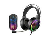 Marvo Gaming COMBO MH01 Black 2-in-1 - Headset, Mouse - RGB жични слушалки с микрофон USB Цена и описание.