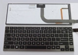резервни части: Toshiba Клавиатура за лаптоп Toshiba U900W U900W W35DT W35D Черна със Сива Рамка с Подсветка/ Silver Frame Black Backlit