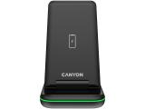 Описание и цена на зарядни устройства Canyon Wireless charger WS-304 15W 3in1 Black (CNS-WCS304B)