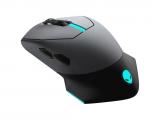 Alienware 610M Wired / Wireless Gaming Mouse - Lunar Light USB оптична снимка №2