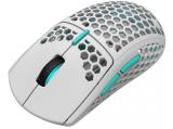 DARK PROJECT ME4 Wireless Gaming Mouse, White/Neon Blue wireless оптична снимка №3