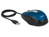 Цена за DeLock USB-A Оптична мишка, 5 бутона, Синя - USB