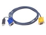 Aten USB KVM Cable with 3 in 1 SPHD and built-in PS/2 to USB converter 1.8m - кабели и букси