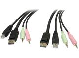 Описание и цена на KVM StarTech 4-in-1 USB DisplayPort KVM Switch Cable w/ Audio & Microphone 1.8m