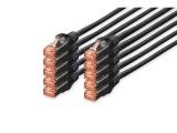 Digitus CAT 6 S/FTP patch cords 3.0m, 10 units, black лан кабел кабели и букси RJ-45 Цена и описание.