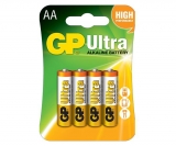 Описание и цена на Батерии и зарядни GP BATTERIES  ULTRA LR6 AA /4 бр. в опаковка/ 1.5V GP15AU 