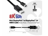 Club 3D MiniDisplayPort to DisplayPort 1.4 HBR3 Cable M/M 2m/6.56feet снимка №2 Club 3D MiniDisplayPort to DisplayPort 1.4 HBR3 Cable M/M 2m/6.56feet снимка №2