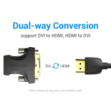 Vention Vention Адаптер Adapter DVI M / HDMI F Gold plated - AILB0 AILB0 NEW снимка №2