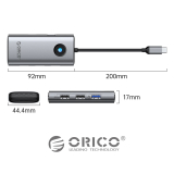 Orico Orico докинг станция Docking Station Type-C - PW11-6P25R-GY-BP - HDMI, USB-A x 3, PD100W x 1, LAN (2.5Gbps) PW11-6P25R-GY-BP NEW снимка №4