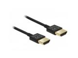 Описание и цена на DeLock Cable High Speed HDMI with Ethernet - HDMI-A male > HDMI-A male 3D 4K 2 m Slim High Quality