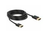 DeLock Cable High Speed HDMI with Ethernet - HDMI-A male > HDMI-A male 3D 4K 3 m Active Slim High Quality снимка №2