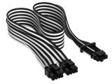 Corsair Premium Individually Sleeved 12+4pin PCIe Gen 5 600W cable, White / Black кабели захранващи PCI-E Цена и описание.