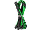  кабели: CABLEMOD E-Series Pro ModMesh Sleeved 12VHPWR PCI-e Cable Black / Light Green 60 cm