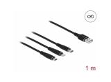 DeLock Кабел за зареждане 3 в 1, USB - Lightning Micro USB- USB-C, 1м снимка №2 DeLock Кабел за зареждане 3 в 1, USB - Lightning Micro USB- USB-C, 1м снимка №2