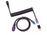  кабели: Keychron Premium Aviator Straight USB-C Cable, Rainbow Plated Black