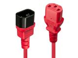 удължители кабели: Lindy C14 to C13 Mains Extension Cable 2m, lead free, red