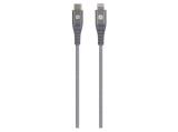  кабели: SKROSS USB-C to Lightning Cable 2m, Metal Braiding, Gray