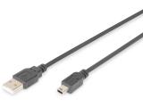  кабели: Digitus USB-A to Mini USB-B Cable 1m AK-300108-010-S