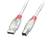  кабели: Lindy USB 2.0 Type A to B Cable 5m, transparent