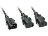 Lindy C14 to 2x C13 Mains Extension Cable сплитери захранващи IEC C14 / IEC C13 Цена и описание.