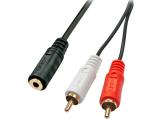 Описание и цена на Lindy 3.5mm Female/2x RCA Phono Male Audio/Video Adapter Cable 0.25m