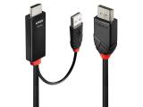  кабели: Lindy HDMI to Display Port 4K60Hz Adapter Cable 3m