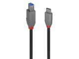  кабели: Lindy USB 3.2 Type C to B Cable 3m, 5Gbps, Anthra Line