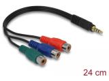 Описание и цена на DeLock 3 x RCA to 3.5 mm 4 pin Stereo Cable 0.24m