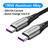 Vention USB 2.0 Type-C to Type-C 2m TAEHH - Black снимка №2 Vention USB 2.0 Type-C to Type-C 2m TAEHH - Black снимка №2