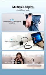 Vention USB 2.0 Type-C to Type-C 2m TAEHH - Black снимка №4 Vention USB 2.0 Type-C to Type-C 2m TAEHH - Black снимка №4