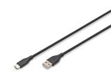 Описание и цена на Digitus USB-A to USB-C Silicone cable 1m - black