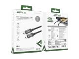 Acefast Кабел USB-C to USB-C Cable 60W Stainless steel in transparent shell 1.2m - C12-03 - Black снимка №6 Acefast Кабел USB-C to USB-C Cable 60W Stainless steel in transparent shell 1.2m - C12-03 - Black снимка №6